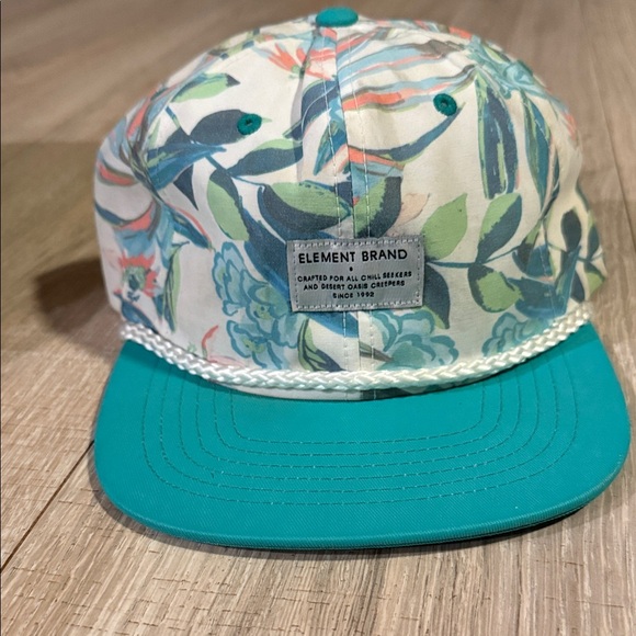 Element Kids Tropical Floral Hat - Teal and White - Picture 1 of 3